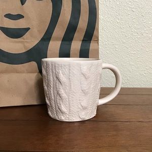 Starbucks 2008 Cable Knit Sweater Ceramic Mug
